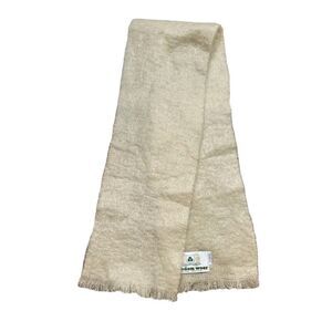 Vintage‎ Freedom Wear Brand Irish Made Ivory Mohair and Wool Scarf